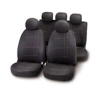 Set of universal elasticized seat covers  ''EMBROIDERY'' grey insert