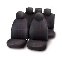 Set of universal elasticized seat covers  ''EMBROIDERY'' red insert