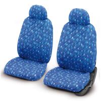 Coppia fodere auto trapuntate ''TENDER FANTASIA'' var.3 blu - 2 pezzi