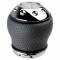 Pomello cambio a siringa Tuning Guru special winner alluminio-pelle forata cromato-nero  diam.int.31,6mm