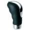 Pomello cambio Tuning Guru brio cromo alluminio-pelle inox cromato-nero  universale