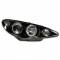 Fanale anteriore auto Moos angel eyes nero per Peugeot 206