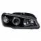 Fanale anteriore auto Moos angel eyes nero per Peugeot 106