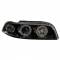 Fanale anteriore auto Moos angel eyes nero per Fiat Punto I