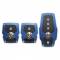 Pedaliera sportiva D-Gear next alluminio blu-carbonio