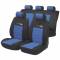 Set coprisedili universali Bbros sport poliestere blu anteriore e posteriore