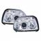 Fanale anteriore auto In Pro angel eyes cromato per Renault Clio II