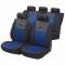 Set coprisedili universali Bbros racing poliestere blu anteriore e posteriore