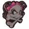 Toppa Lethal Threat pink ribbon skull 10x10cm